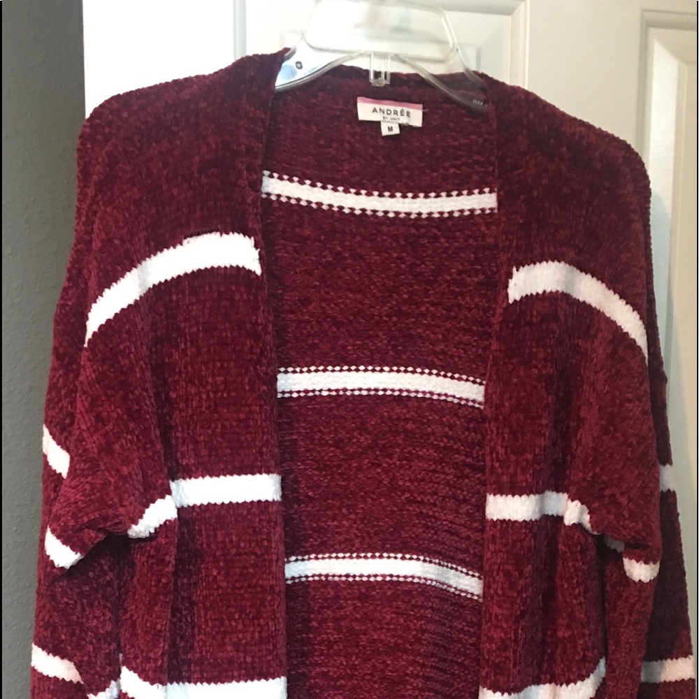Andree brand; size medium; maroon sweater  jacket